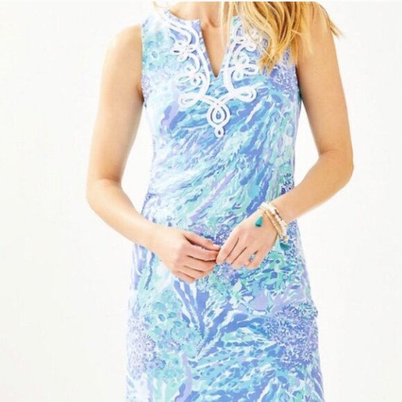 Lilly Pulitzer Harper Shift Dress in print Hey Hey Soleil print size Large NWT